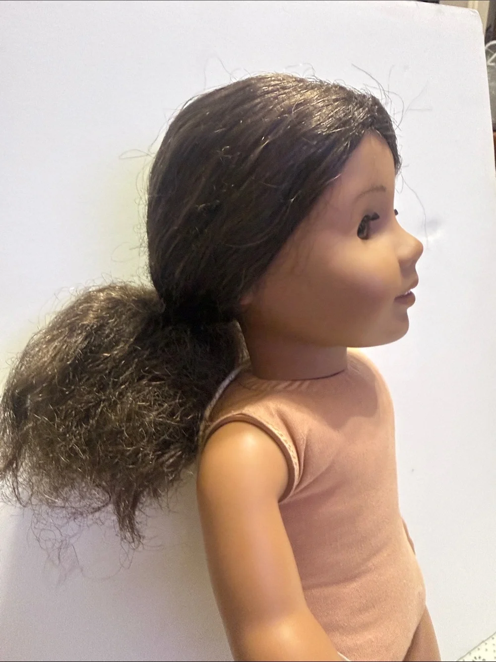 American Girl Brown-Haired Doll with Tan Bodysuit